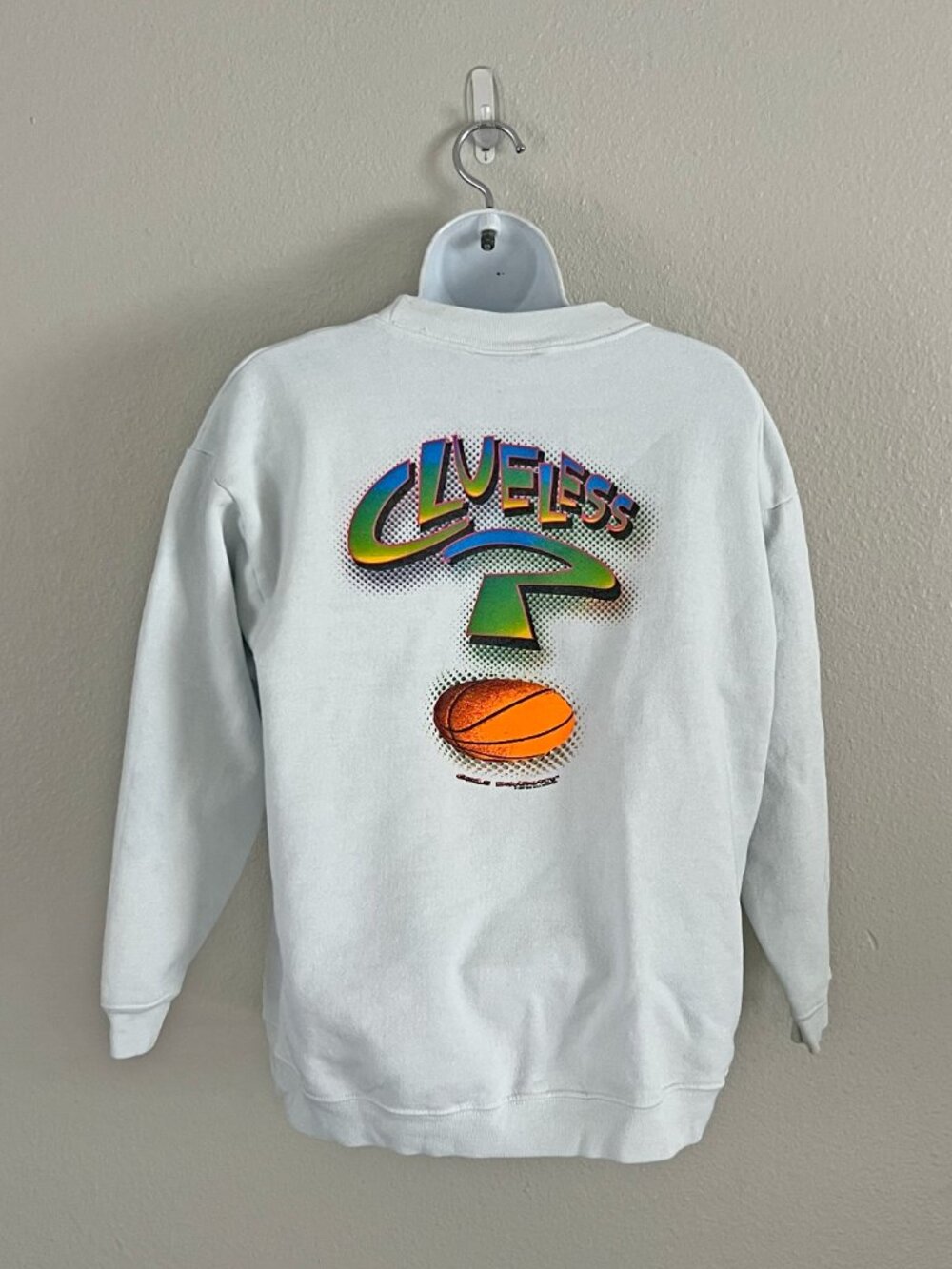90s Basketball Girls Dominate Men Are Clueless Big Ball Sports Sweatshirt Sz L - Picture 1 of 5